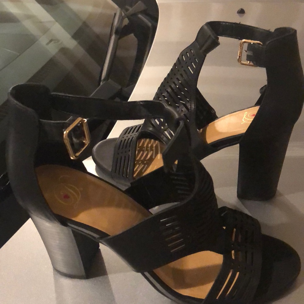 Black cage sandal size 10